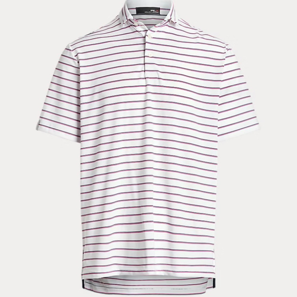Polo Golf Ralph Lauren Pink White Striped Pima Cotton Shirt Men’s L Golf Tennis